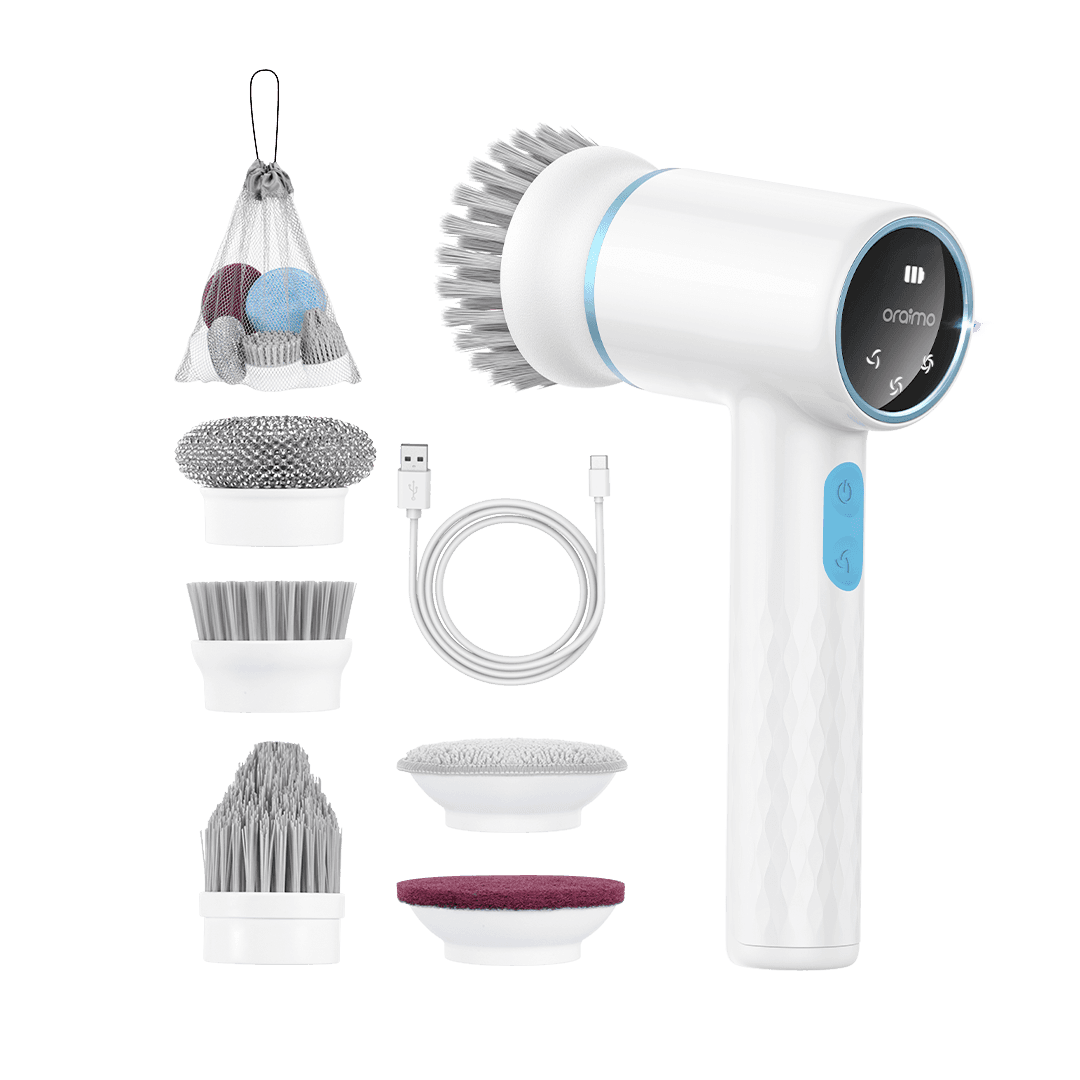 Oraimo Ultra Cleaner Scrubber Brosse Électrique Rotative Sans Fil – 1,5 h, 5 Têtes chez oraimo