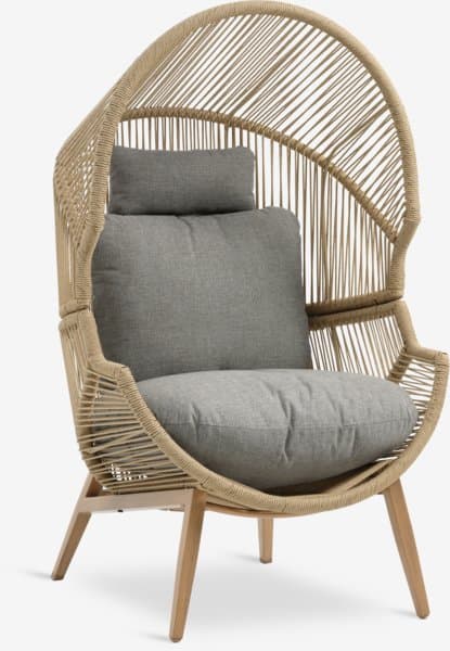 JYSK Fauteuil lounge HALVREBENE naturel