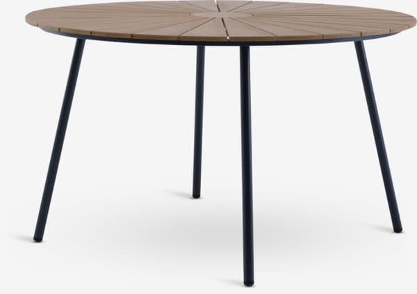 JYSK Table de jardin RANGSTRUP Ø130 naturel/noir
