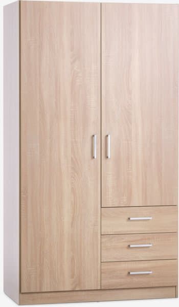 JYSK Armoire FANDRUP 97x176 2 portes 3 tiroirs coloris chêne c.