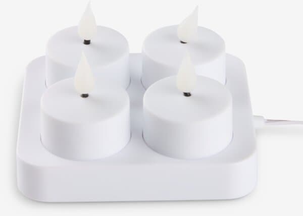 JYSK Bougies chauffe-plat LED JANSSON blanc/noir a/chargeur