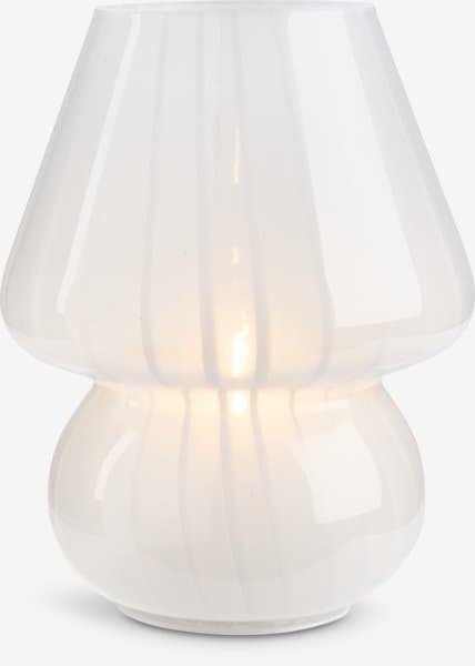 JYSK Lampe à piles JONNY Ø15xH19cm a/minuterie blanc