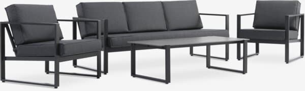 JYSK Salon de jardin VONGE 5pers. noir