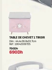 Kitea TABLE DE CHEVET 1 TIROIR STELLA