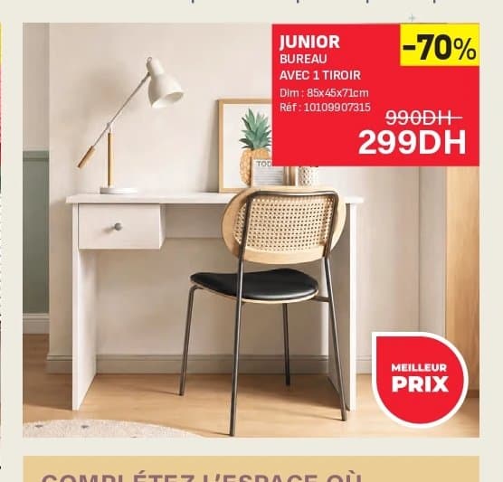 Kitea JUNIOR Bureau avec 1 tiroir chez Kitea
