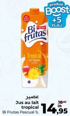 Carrefour Jus au lait tropical Bi Frutas Pascual
