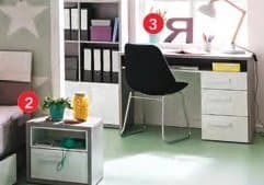 Kitea Table de chevet MI PIACE 1 tiroir + 1 niche, 45x45x47cm