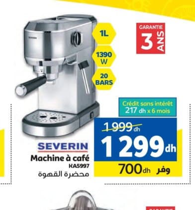 SEVERIN Machine à café KA5997 chez Marjane