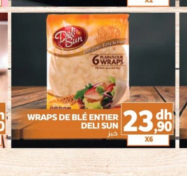 Marjane WRAPS DE BLÉ ENTIER DELI SUN X6