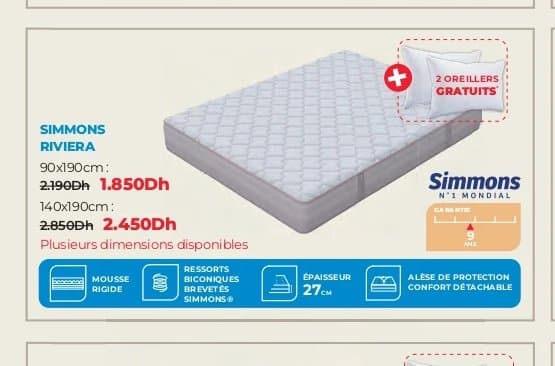 Kitea Matelas Simmons Riviera