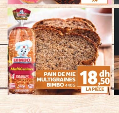 Marjane PAIN DE MIE MULTIGRAINES BIMBO 440G