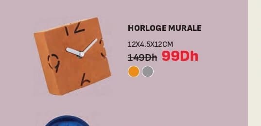 Kitea Horloge murale 12x4.5x12cm