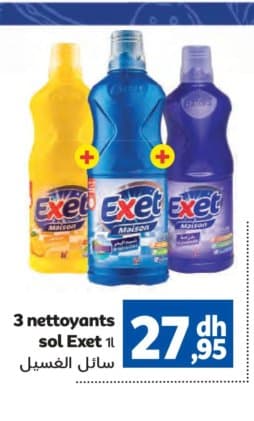 Marjane 3 nettoyants sol Exet 1L