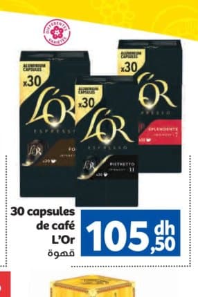Marjane 30 capsules de café L'Or