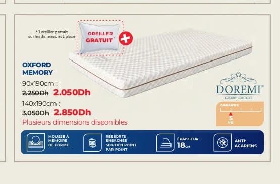 Kitea Matelas Oxford Memory