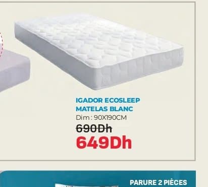 Kitea IGADOR ECOSLEEP MATELAS BLANC