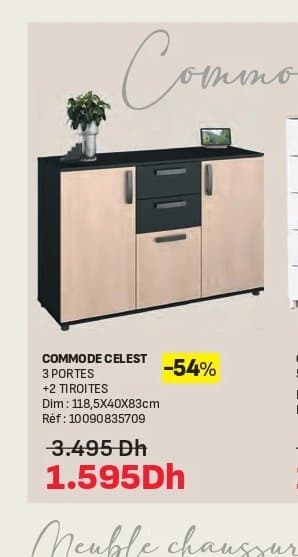 Kitea Commode 3 portes + 2 tiroirs Celest chez Kitea