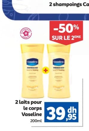 Marjane 2 laits pour le corps Vaseline 200ml