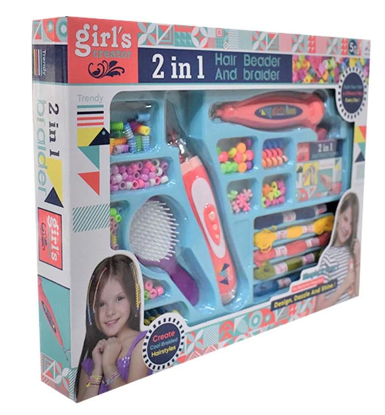 Toys and Kids KIT PERLEUSE ET TRESSEUSE A CHEVEUX 2 EN 1 POUR FILLE chez Toys and Kids