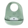 Wlidaty YUMMY Bavoir Chat en Silicone avec Poche 9M+ - Vert Pastel chez Wlidaty