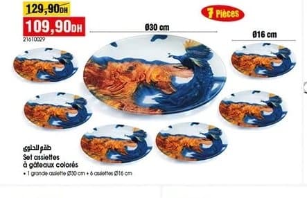 BIM Set assiettes à gâteaux colorés (7 pièces) chez BIM