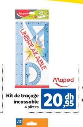 Marjane Kit de traçage incassable Maped 4 pièces chez Marjane