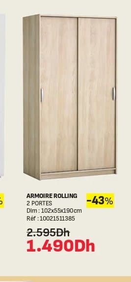 Kitea Armoire 2 portes Rolling chez Kitea