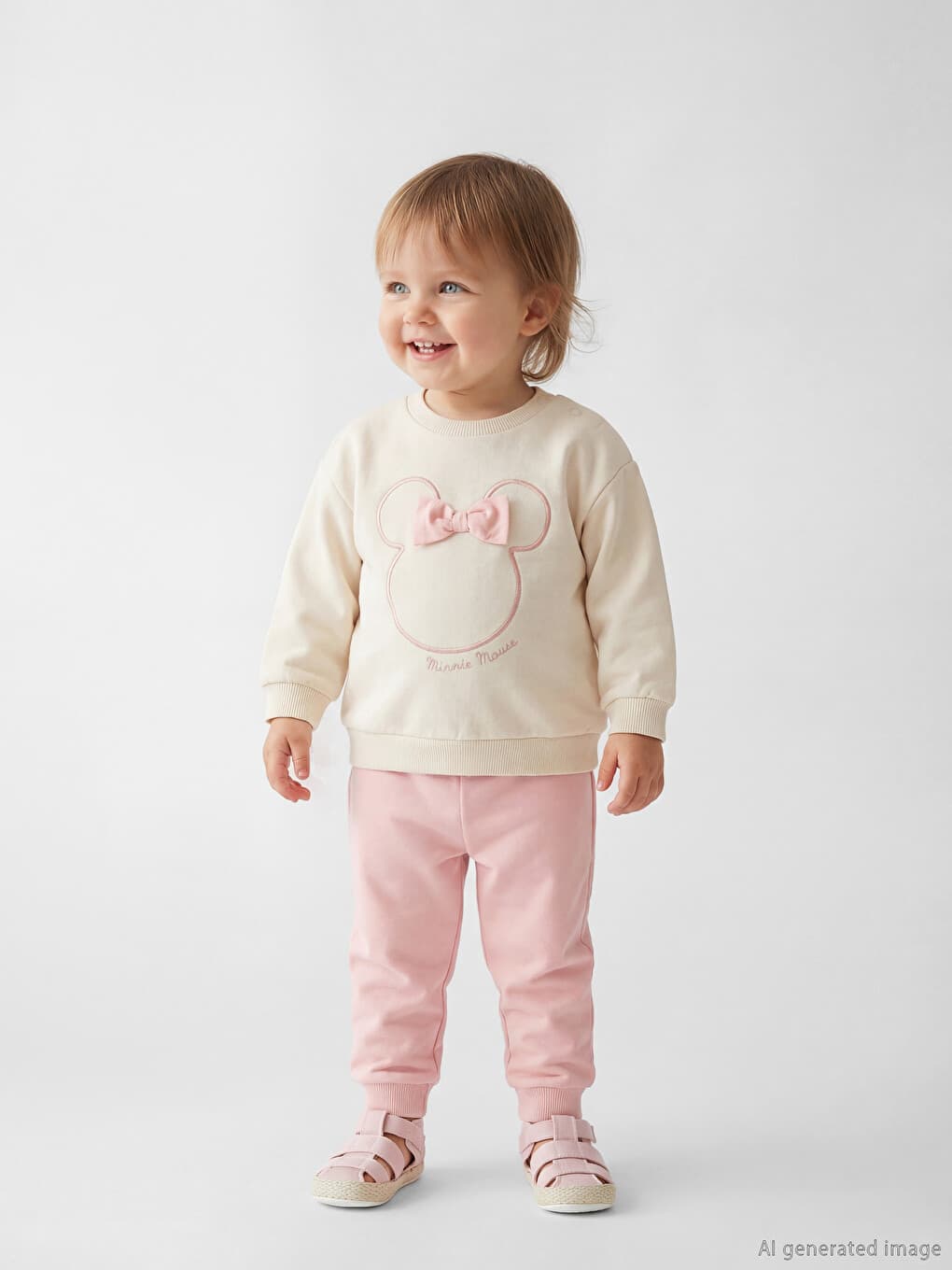 LC Waikiki Sweatshirt Et Pantalon De Jogging Minnie Mouse Brodés Pour Bébé Fille chez LC Waikiki