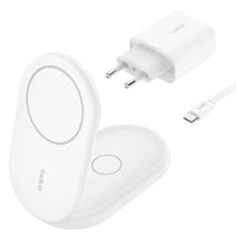 UNO Station de Charge Magsafe Belkin Qi2 2en1 pour iPhone et AirPods (15W)-White