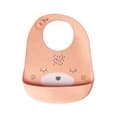 YUMMY Bavoir Chat en Silicone avec Poche 9M+ - Rose Poudré chez Wlidaty
