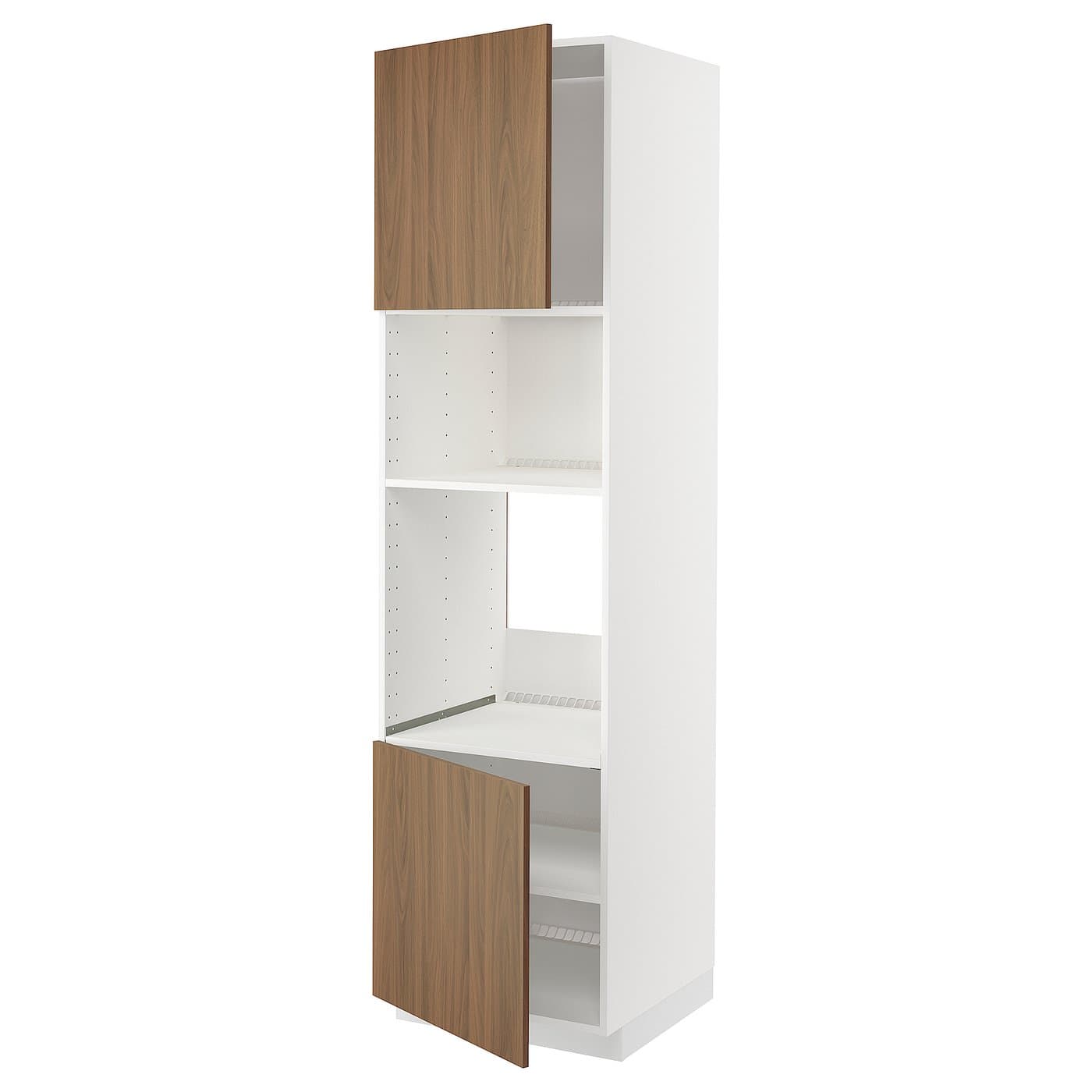 IKEA METOD Élément haut pr appareils encastrés - blanc/Tistorp effet noyer foncé