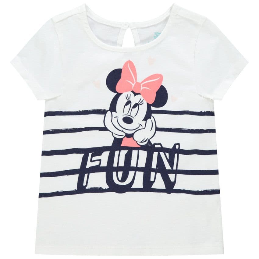 Orchestra T-shirt manches courtes en coton print Minnie Disney - Blanc - 3 mois - T-shirt, polo, sous pull - Bébé fille chez Orchestra