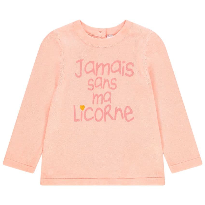 Orchestra Pull En Tricot À Message Pour Bébé Fille - Rose - 3 Mois - T-shirt, Polo, Sous Pull - Bébé chez Orchestra
